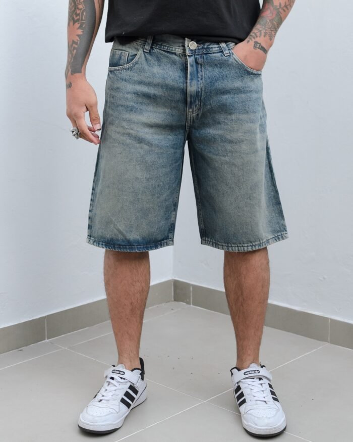 Bermuda Mom Baggy jeans Matizado Lacer - Imagen 2