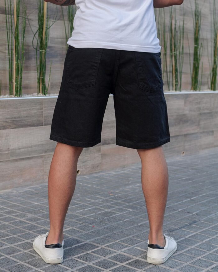 Bermuda Mom Jeans Negro con Rotura - Imagen 3