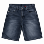 Bermuda Jean Mom Baggy Laser con Bigotes negro - Imagen 2