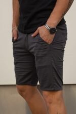 Bermuda Chino Gris Gabardina Elastizado