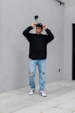 Jean Mom Regular Ezequiel Stone Celeste Roto - Imagen 4