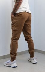 Pantalón Jogger Cargo Almendra Gabardina Elastizado - Imagen 2