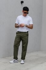 Pantalón Chino Baggy Fit Verde - Imagen 3