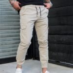 Pantalón Jogger Gabardina Cargo Beige