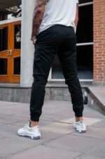 Pantalón Jogger Cargo Negro Gabardina Elastizado - Imagen 2
