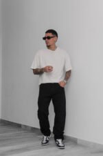 Pantalón Gabardina Clásico Biscop Negro Rígido - Imagen 3