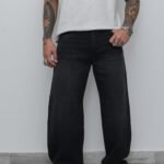 Jean Baggy Fit Negro Laser con Bigote