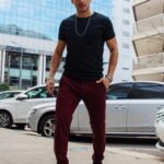 Pantalón Chino Slim Fit Bordo