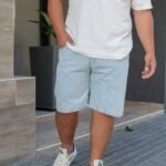 Extra Plus Bermuda Clásico Rígido Celeste Nevado