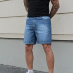 Bermuda Jean Clasico Stone Clarito Localizado Corto