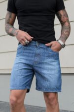 Bermuda Jean Clasico Stone Clarito Localizado Corto - Imagen 4