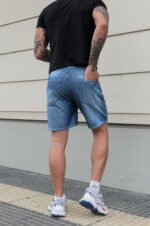 Bermuda Jean Clasico Stone Clarito Localizado Corto - Imagen 2