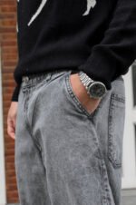 Jean Baggy Fit Bernardo Gris Nevado - Imagen 3