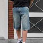 Bermuda Jean Baggy Oxido con Pinzas