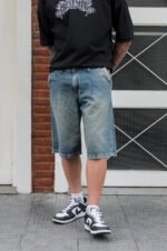 Bermuda Jean Baggy Oxido con Pinzas