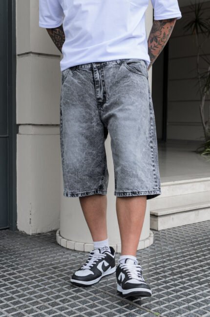 Bermuda Jean Baggy Nevado Gris