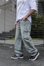 Pantalón Cargo Rigido Jean Baggy Matizado