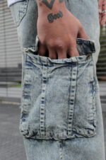 Pantalón Cargo Rigido Jean Baggy Matizado - Imagen 4