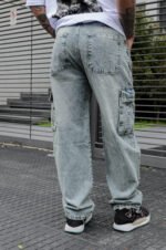 Pantalón Cargo Rigido Jean Baggy Matizado - Imagen 3