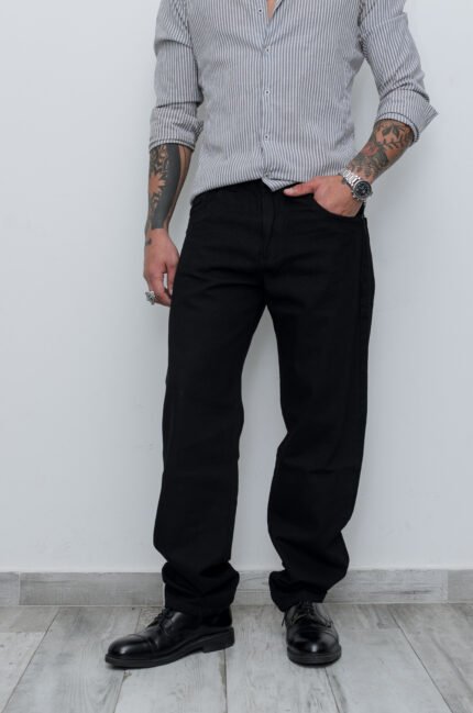 Jean Mom Regular Thiago Negro Liso