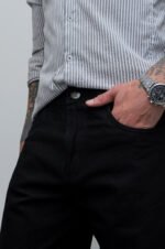 Jean Mom Regular Thiago Negro Liso - Imagen 4