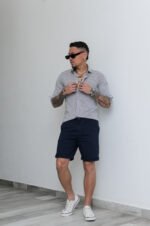 Bermuda Gabardina Chino Azul - Imagen 3