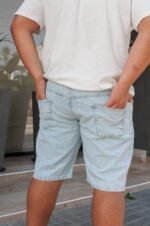 Extra Plus Bermuda Clásico Rígido Celeste Nevado - Imagen 3