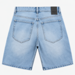 Bermuda Jean Mom Baggy Celeste Rigido - Imagen 3