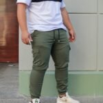 Extra Plus Jogger Cargo Gabardina Elastizado Verde