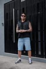 Bermuda Baggy Elastizado Celeste - Imagen 4