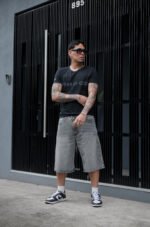Bermuda Jean Baggy Gris - Imagen 2